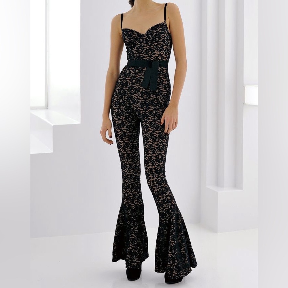 Norma Kamali Black Lace Jumpsuit